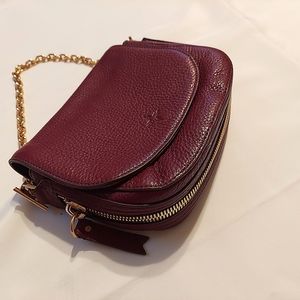 India Hicks Gold chain short handbag burgundy